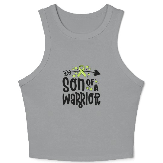 Son Of A Warrior Lymphoma Cancer Awareness Family Crop Tank Top