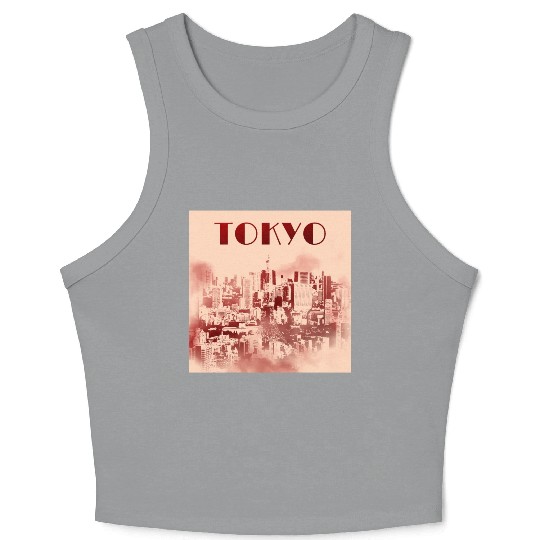 Tokyo Skyline City Japan Travel Shibuya Japanese Crop Tank Top