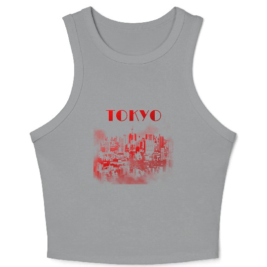 Tokyo Skyline Japan City Travel Shibuya Japanese Crop Tank Top