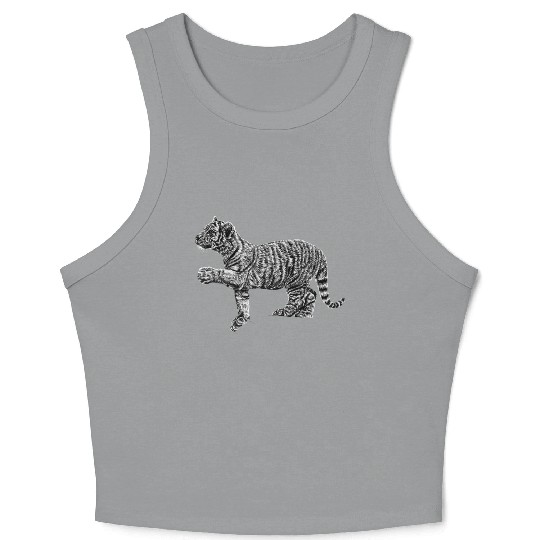Amur tiger cub Crop Tank Top