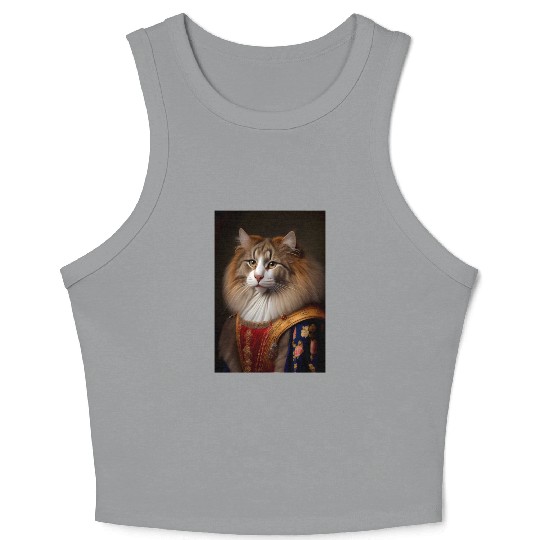 Norwegian Forest Cat Breed Portrait Royal Renaissa Crop Tank Top