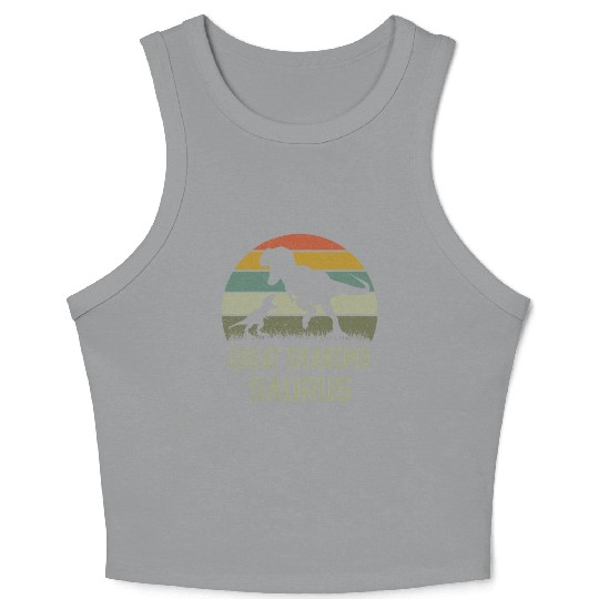 Great Grandma Saurus T Rex Dinosaur GrandmaSaurus Crop Tank Top