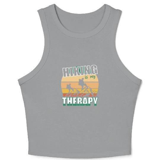 Hiking is my Therapy Trekking backbacking hike Crop Tank Top