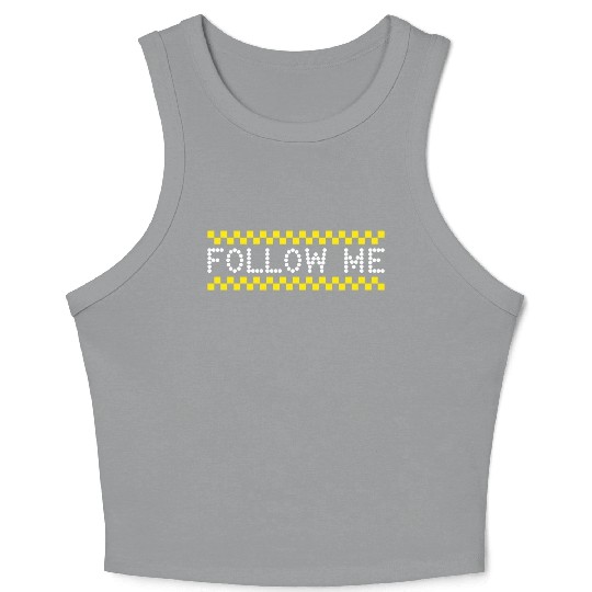 FollowMe Checkerboard LED Sign Crop Tank Top