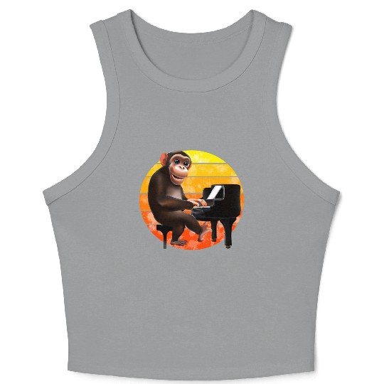 Monkey at the piano Crop Tank Top