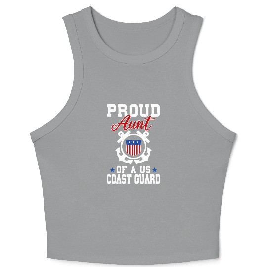 Proud US Coast Guard Aunt Crop Tank Top