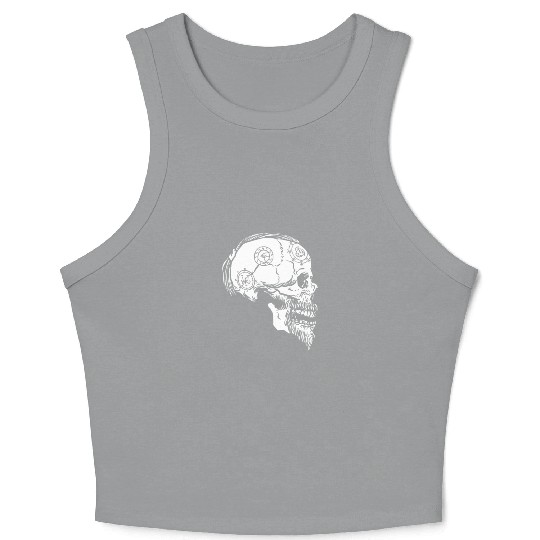 Viking Skull Tattoo Runes Halloween Cool Crop Tank Top