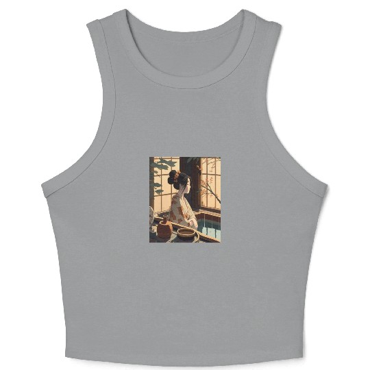 Japanese Culture Lover Japanese Style Spa In Crop Tank Top