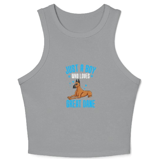 Just A Boy Who Loves Great Dane Crop Tank Top
