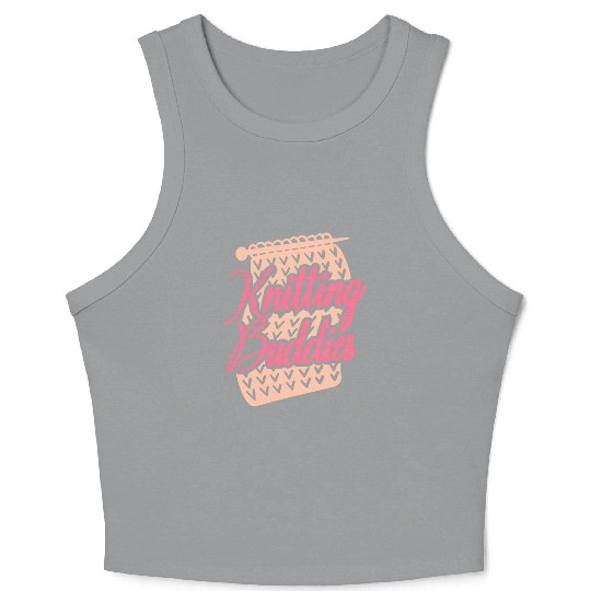 Knitting Knitter Friends Besties Crop Tank Top