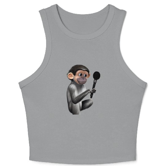 Little Monkey With Microphone Crop Tank Top