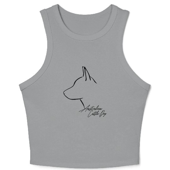 Funny Australian Cattle Dog Profile dog mom Crop Tank Top