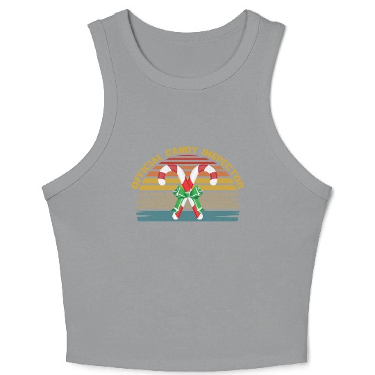 Official Candy Inspector Halloween Candy Corn Crop Tank Top