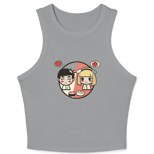 "Sushi Love" Valentine's Day Couple Set Crop Tank Top