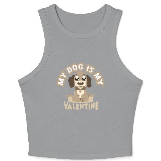 Mon chien est mon valentin Crop Tank Top