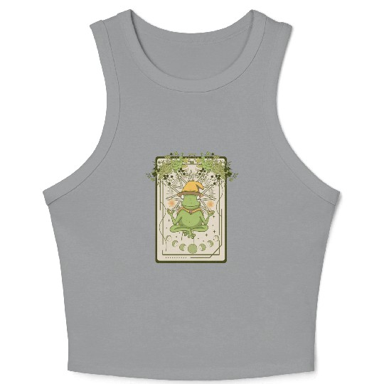Dark Cottagecore Wizard Frog Goblincore Aesthetic Crop Tank Top