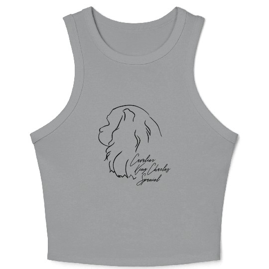 Cavalier King Charles Spaniel Profile dog mom Crop Tank Top