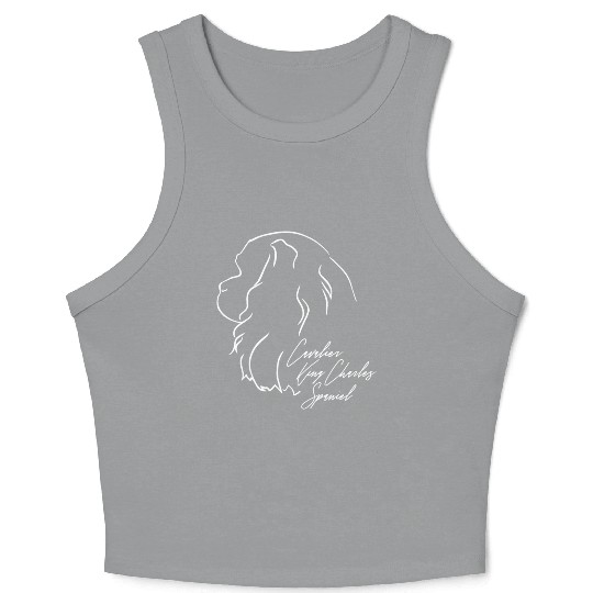 Cavalier King Charles Spaniel Profile dog mom Crop Tank Top