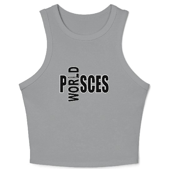 pisces WORLD bw Crop Tank Top