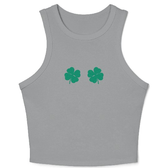 Shenanigans St Patrick's Day Shamrocks Women Crop Tank Top