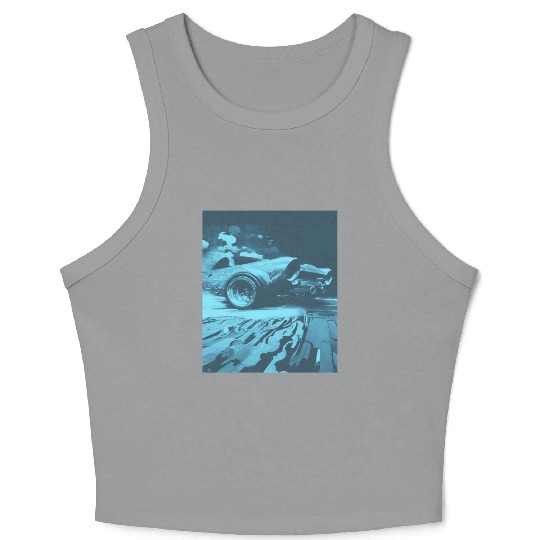 Car Muscle Car Vintage Retro vintage Crop Tank Top