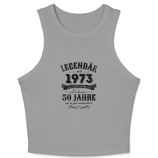50th Birthday Vintage 1973 Crop Tank Top