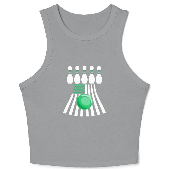 Bowling St Patrick s Day Irish American Flag Crop Tank Top