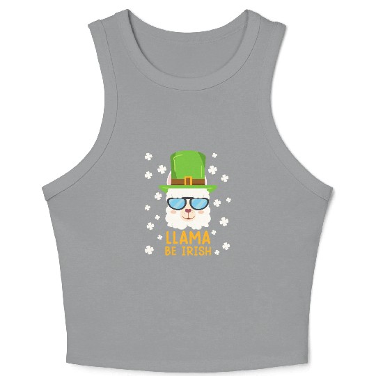LLama be Irish Lama Alpaca St. Patrick's Day Crop Tank Top