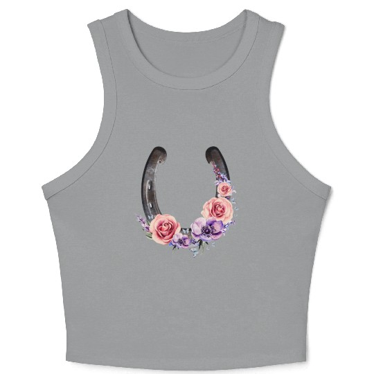 Lucky Floral Horseshoe Crop Tank Top