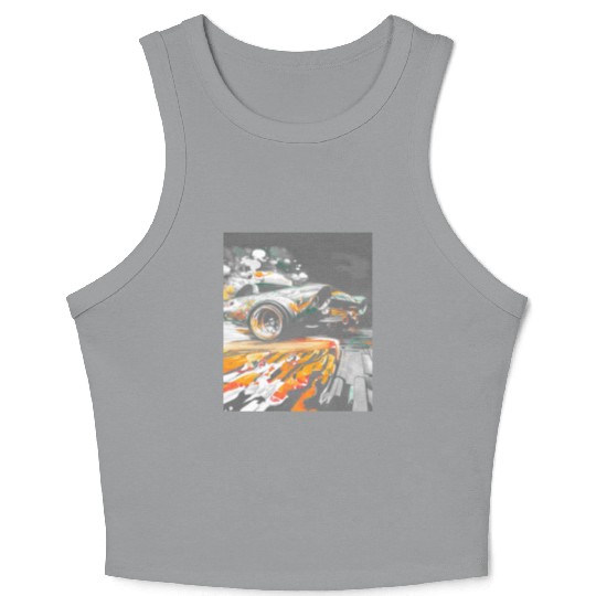 Car Muscle Car Vintage Retro classic car Crop Tank Top