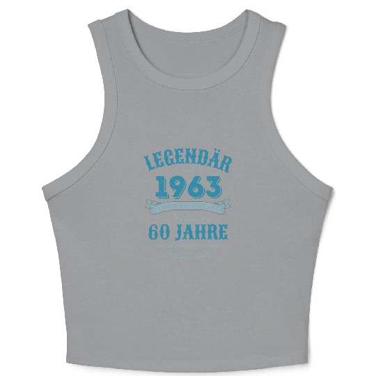 60th Birthday Vintage 1963 Crop Tank Top