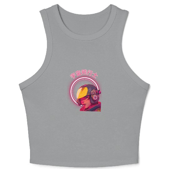 Futuristic Cyberpunk Girl Crop Tank Top