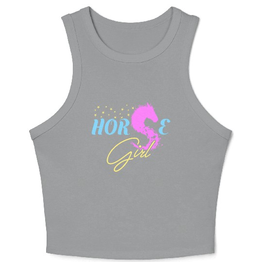Horse Girl Crop Tank Top Horse Lovers Gift Equestrian