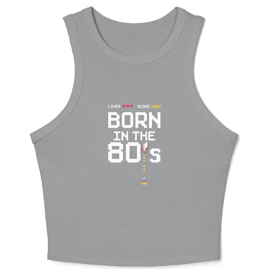 1987 Birtday Retro Gamer Pixel Born in the 80s Crop Tank Top