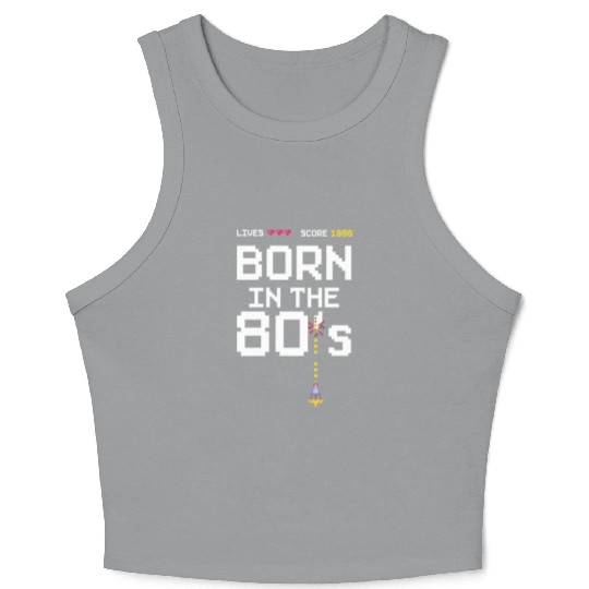 1986 Birtday Retro Gamer Pixel Born in the 80s Crop Tank Top
