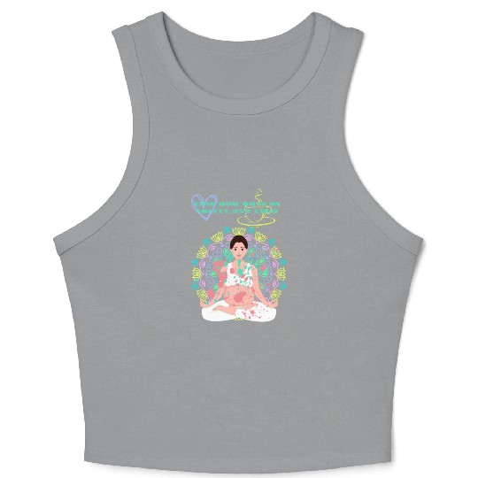 this mom runs on coffee and yoga Crop Tank Top