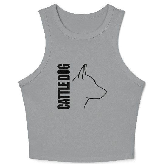 Cattle Dog Profile dog mom Crop Tank Top