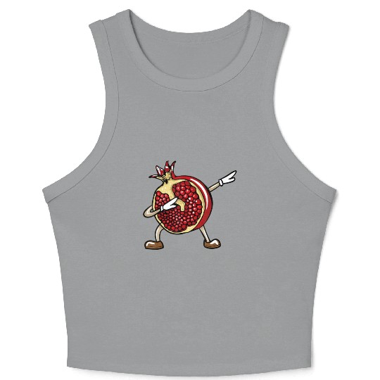 Funny Dabbing Pomegranate Lover Fruit Love Crop Tank Top