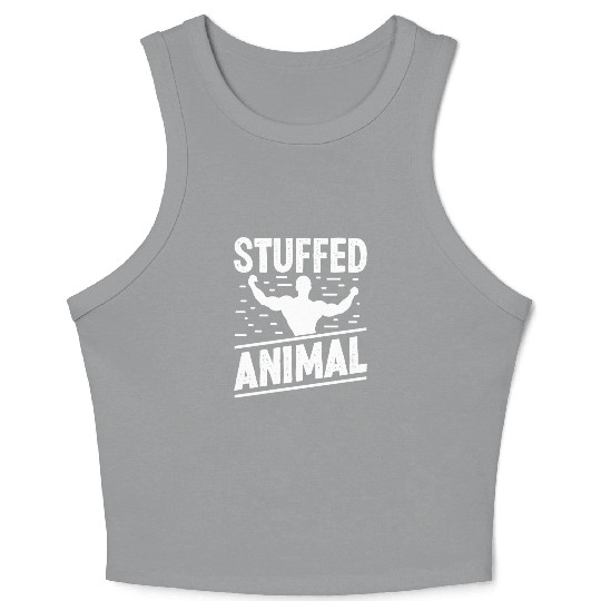 Strongman stuffed animal gym fitness bodybuilding Crop Tank Top