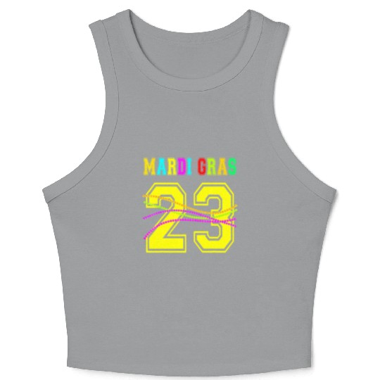 2023 Mardi Gras New Orleans Party Beads Bourbon St Crop Tank Top