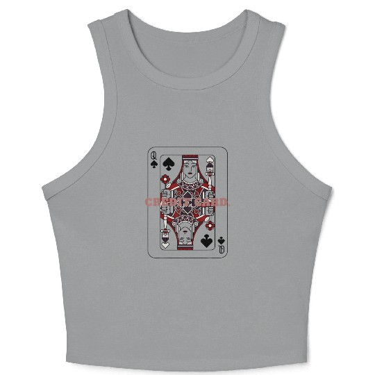 CREDIT CARD Queen of Spades Playing Card Crop Tank Top