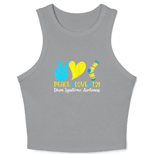 Hand Print Socks World Down Syndrome Awareness Day Crop Tank Top