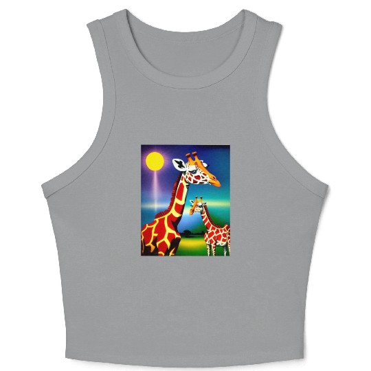 Giraffe in the spectrum of light Crop Tank Top