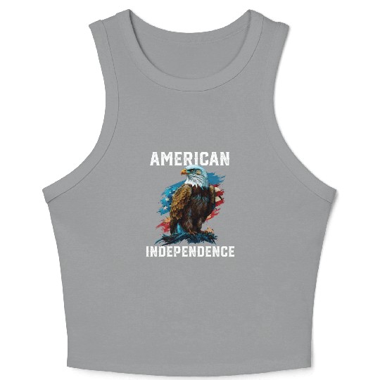 American Independence American Bald Eagle 4th of Crop Tank Top
