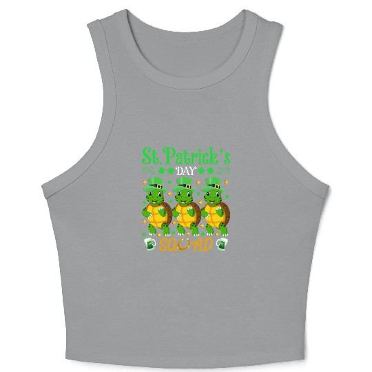 St. Patrick’s Day Squad Funny Turtle Lover Crop Tank Top