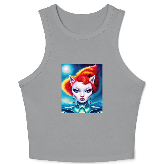 "Alien Cat Woman" Crop Tank Top