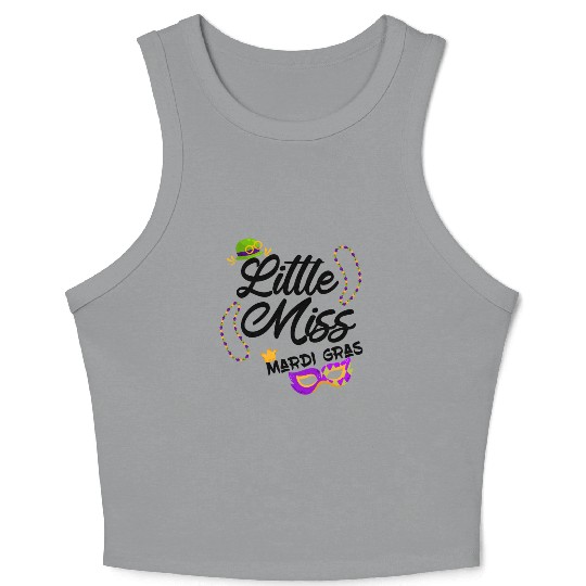 funny little miss mardi gras Crop Tank Top