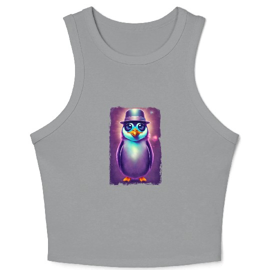 Fantasy Penguin Art Crop Tank Top