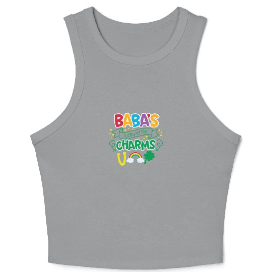 Baba's Lucky Little Charms Clover Shamrock Crop Tank Top