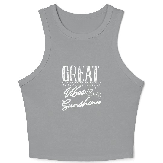 Great Vibes and Sunshine Holiday Friends Party Crop Tank Top